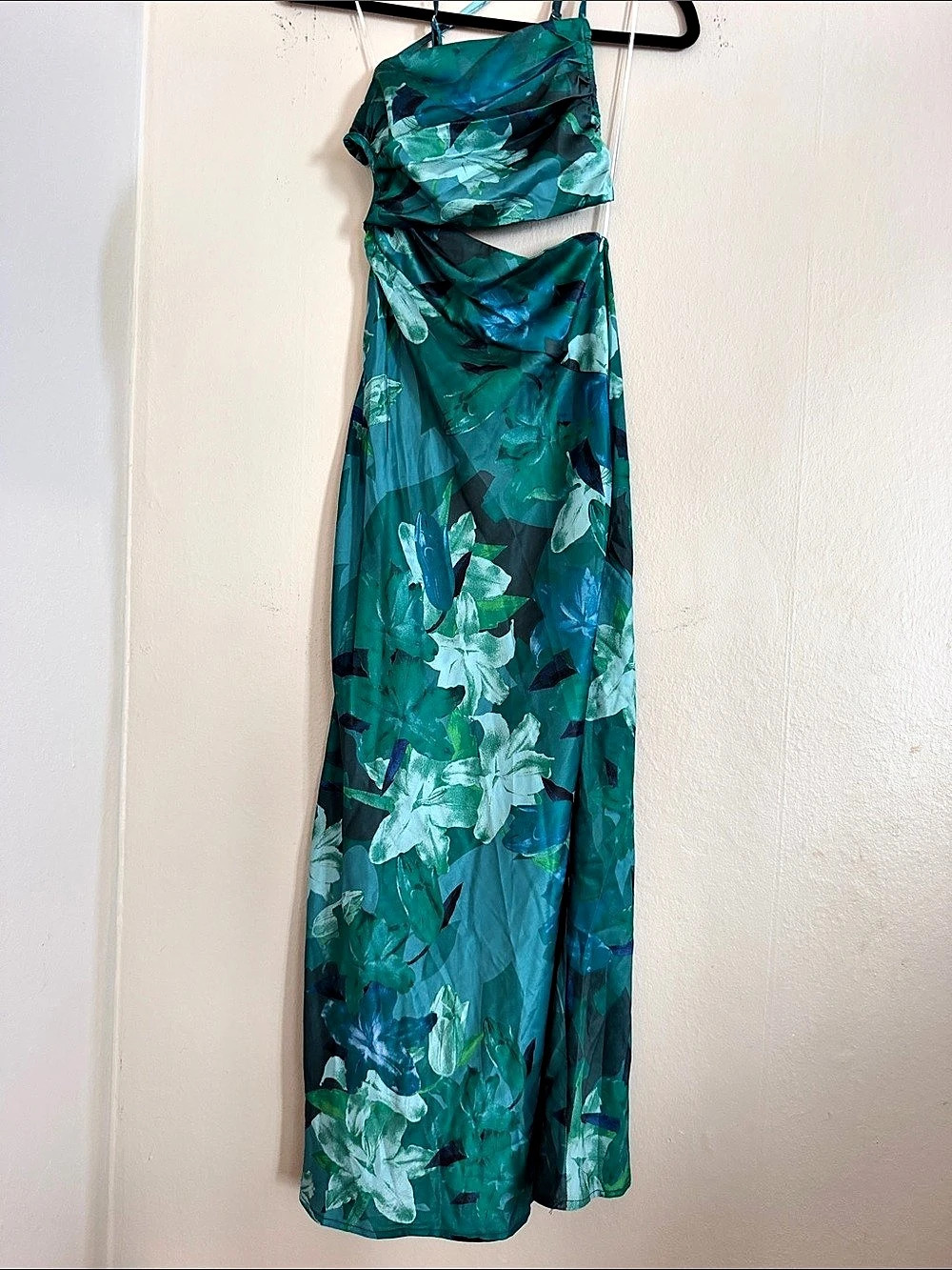 Hello Molly Watching Me Maxi Dress Green & Blue XS